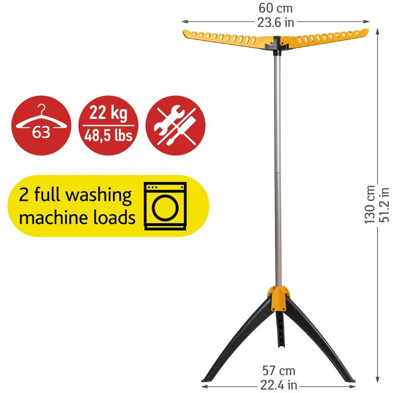 Artmoon Elm Устойчивая складная сушилка для белья, вмещает до 63 ве...