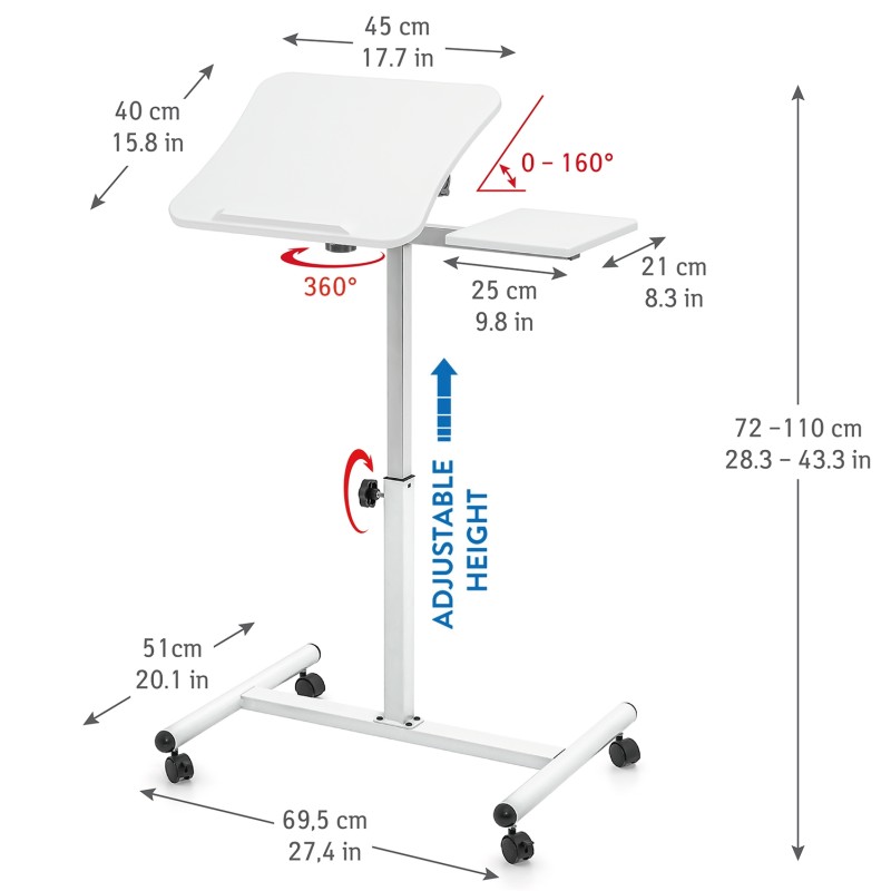 Tatkraft Bianca ergonoomiline sülearvutilaud