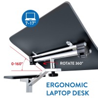 Tatkraft Joy ergonoomiline ratastega sülearvuti laud koos hiirealusega